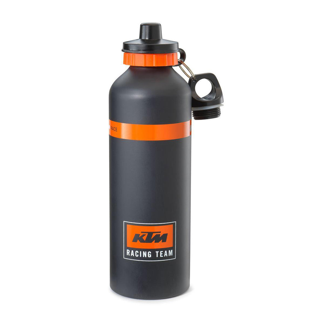 Descubre la Botella Aluminio KTM: 80% aluminio, 20% plástico. Duradera y estilizada con dos cierres innovadores. Hidratación de alto rendimiento con estilo.