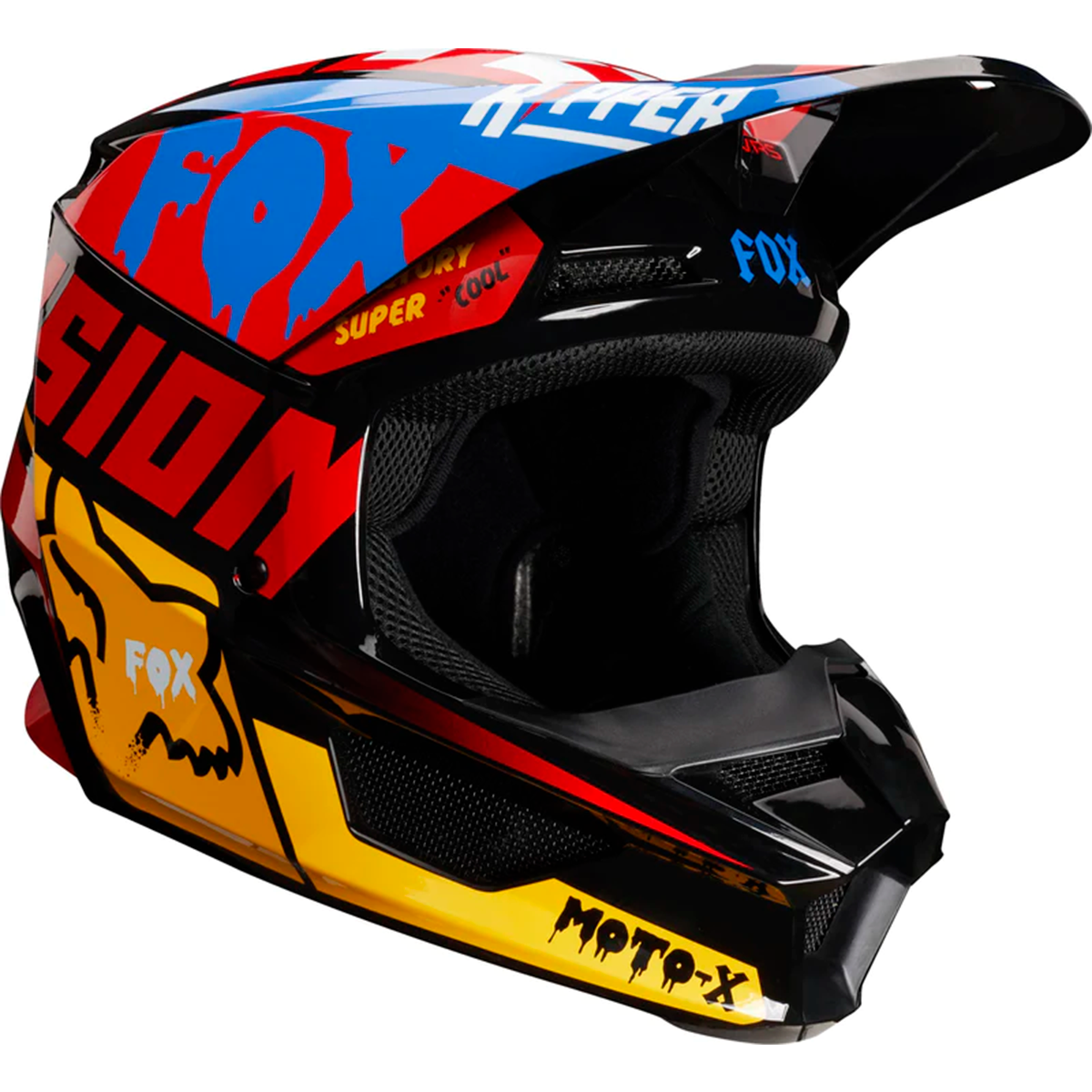 Casco FOX V1 Czar Negro/ Amarillo