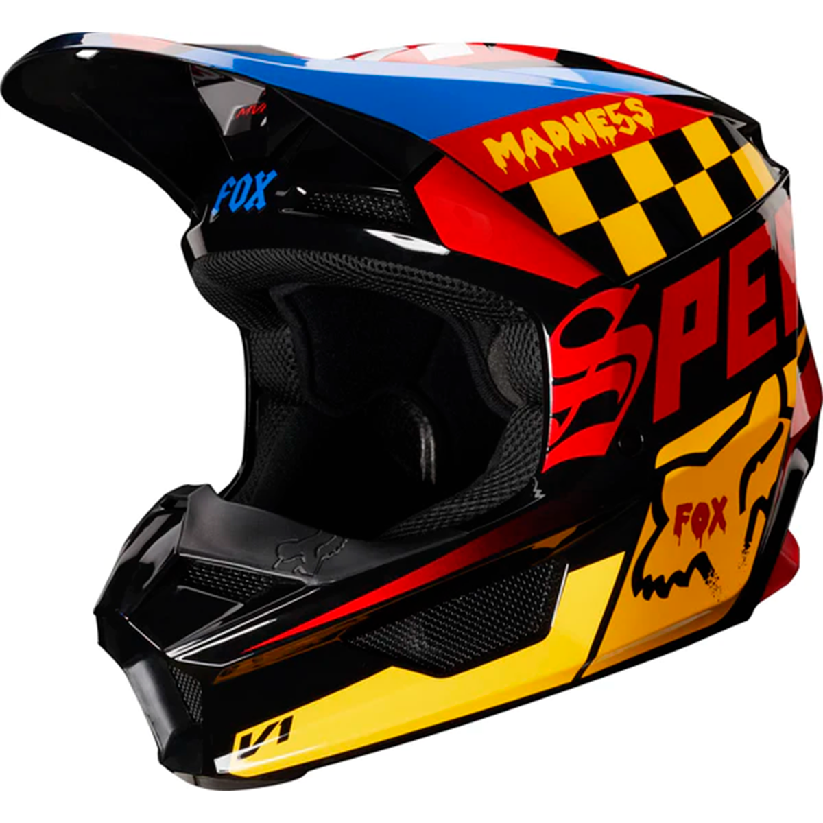 Casco FOX V1 Czar Negro/ Amarillo