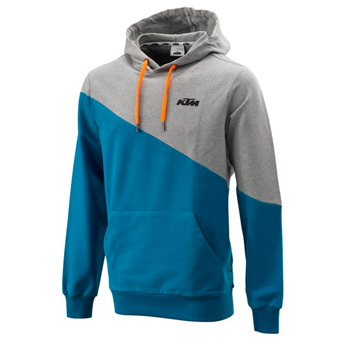 Sudadera diagonal azul KTM: Estilo audaz y comodidad excepcional. Logotipo KTM, flechas READY TO RACE y detalles únicos para un look inigualable.